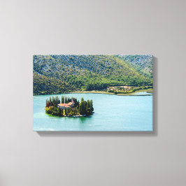 Klostret Visovac i Krka NP - Kroatien Canvastryck