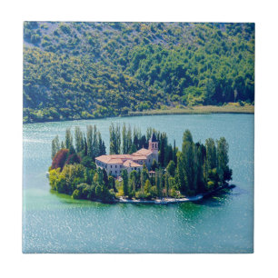 Klostret Visovac i Krka NP - Kroatien Kakelplatta