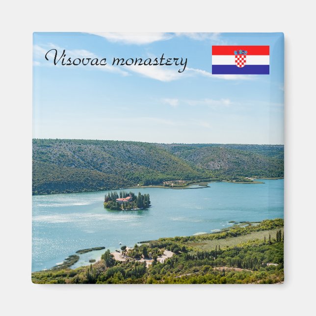 Klostret Visovac i Krka NP - Kroatien Magnet (Framsidan)
