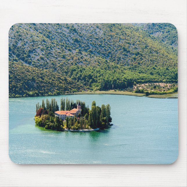 Klostret Visovac i Krka NP - Kroatien Musmatta (Framsidan)