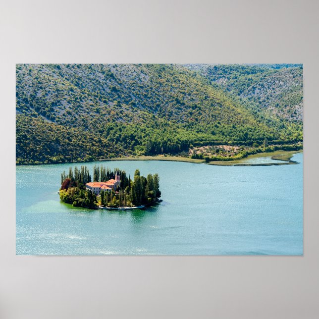 Klostret Visovac i Krka NP - Kroatien Poster (Framsidan)