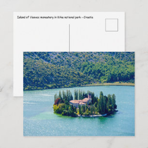 Klostret Visovac i Krka NP - Kroatien Vykort