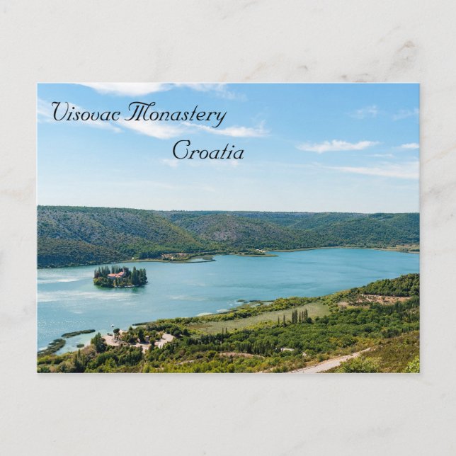 Klostret Visovac i Krka NP - Kroatien Vykort (Framsida)