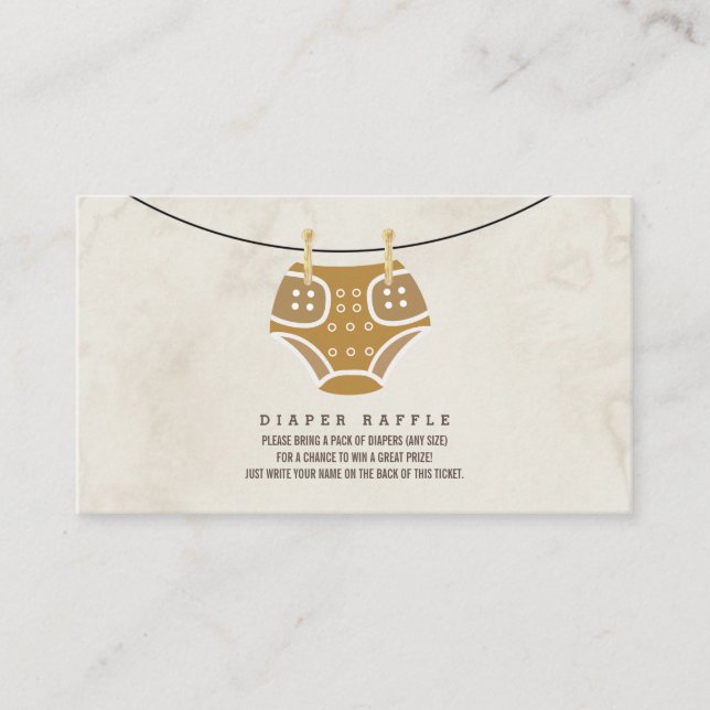 Klotelin Diaper Raffle Biljett Baby Shower Tilläggskort (Framsida)