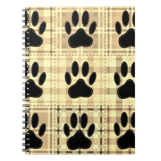 Klotet hund Tecknad Mönster i Sepia Anteckningsbok (Framsidan)