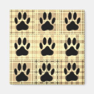 Klotet hund Tecknad Mönster i Sepia Magnet