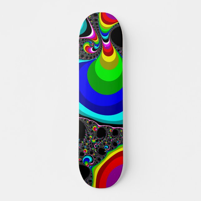 Klotformig regnbåge - Fractal Mini Skateboard Bräda 18,5 Cm (Framsida)