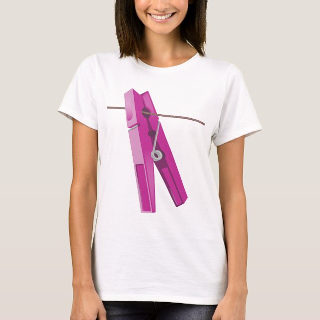 Klothespin tvättande radpeg t shirt (Framsida)