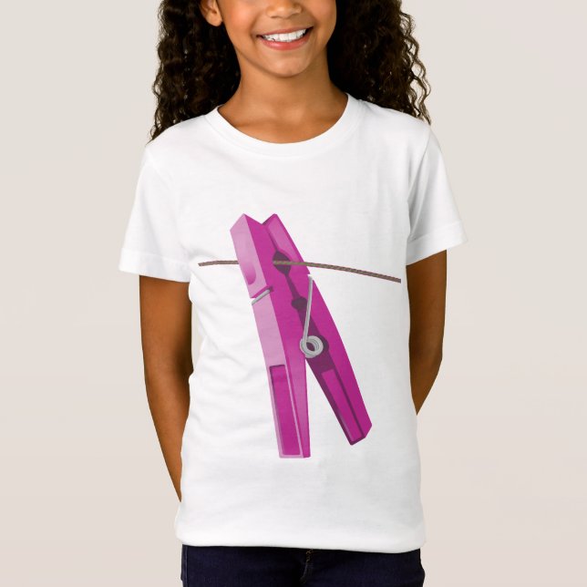 Klothespin tvättande radpeg t shirt (Framsida)