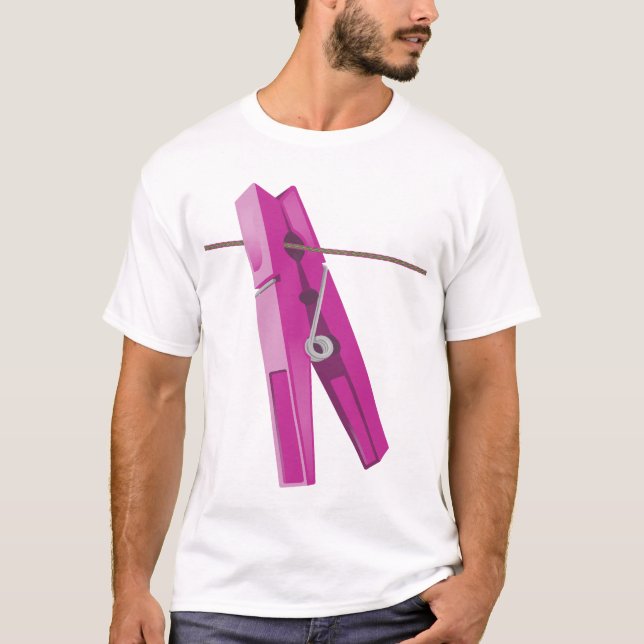 Klothespin tvättande radpeg t shirt (Framsida)