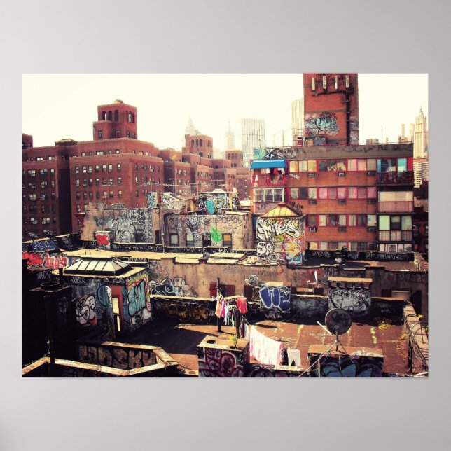 Klotsar och graffiti, medel poster (Framsidan)