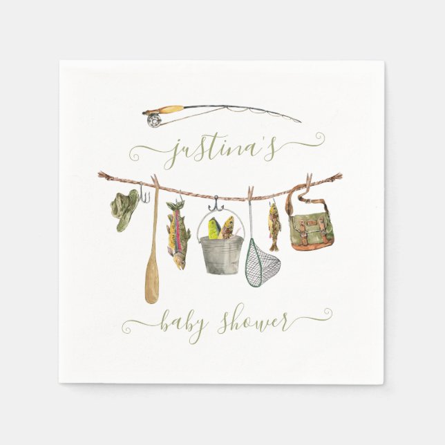 Klotsning av fiskekrälsbabyskor pappersservett (Framsidan)