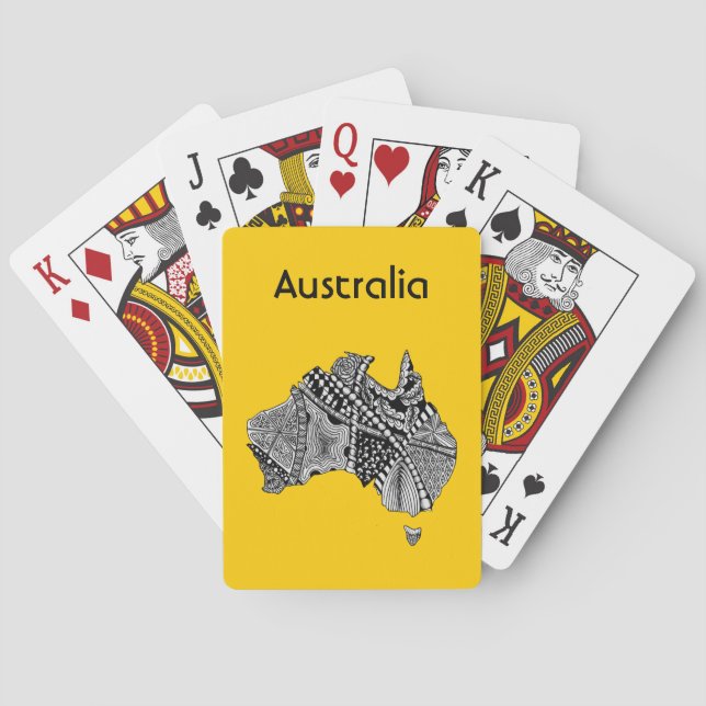 Klotter för Australien kartakonst Casinokort (Baksidan)