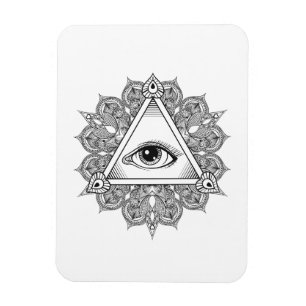 Klotter för ögapyramidsymbol magnet