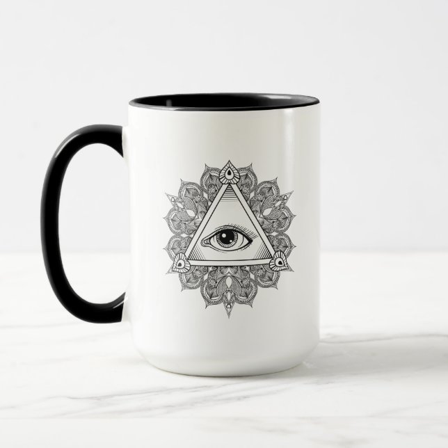 Klotter för ögapyramidsymbol mugg (Vänster)