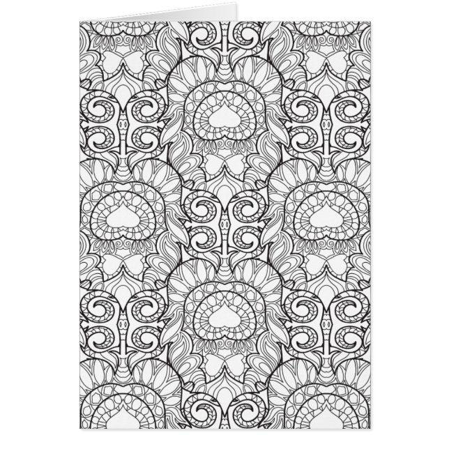 Klotter för påfågelfjädermönster hälsningskort (Framsidan)