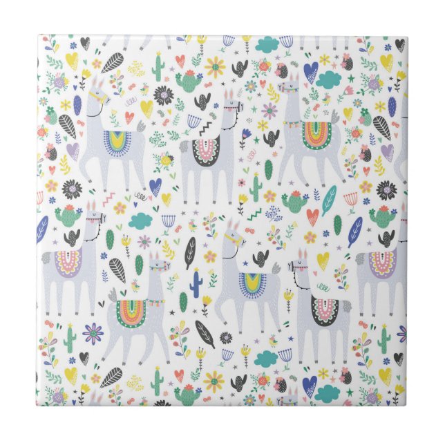 KlotterAlpacamönster Kakelplatta (Framsidan)