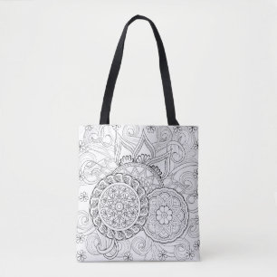 Klotterblommor och Mandalas 2 Tygkasse