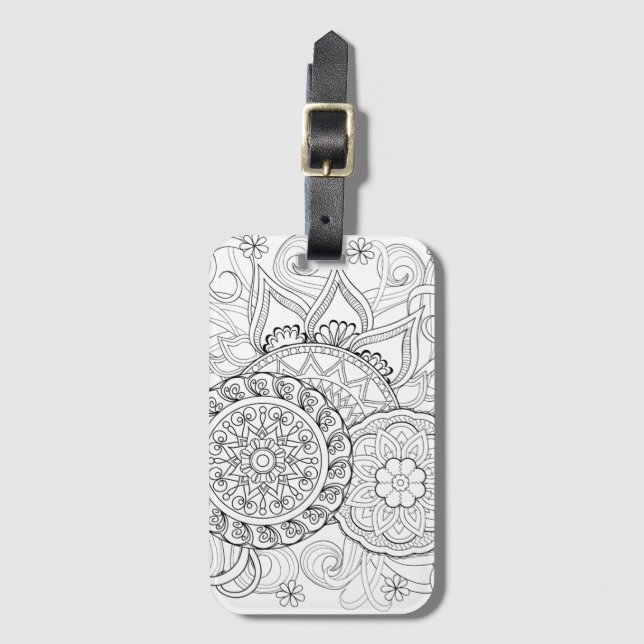 Klotterblommor och Mandalas Bagagebricka (Framsida vertikal)