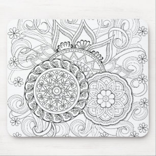 Klotterblommor och Mandalas Musmatta