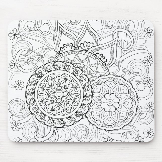 Klotterblommor och Mandalas Musmatta (Framsidan)