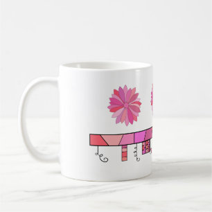 Klotterdesignen skuggar in av rosor med blommor kaffemugg