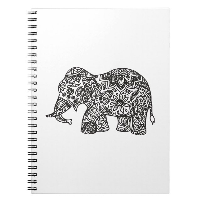 Klotterelefant Anteckningsbok Med Spiral (Framsidan)