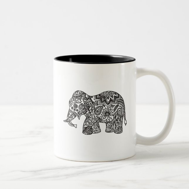 Klotterelefant Två-Tonad Mugg (Höger)