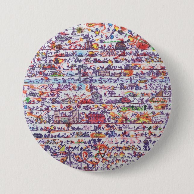 Klotterkrigen knäppas emblem knapp (Framsida)