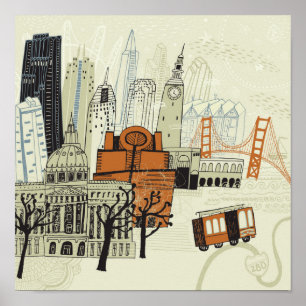 KlotterSan Francisco plats Poster