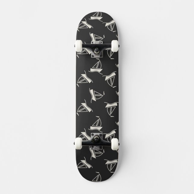 Klottersegelbåtmönster Skateboard Bräda 21,5 Cm (Framsida)