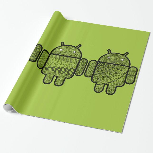 Klottertecken för den Android™ roboten Presentpapper (Utrullad)