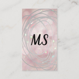 Klottig konstnärlig Monogram Rosa Boke Visitkort