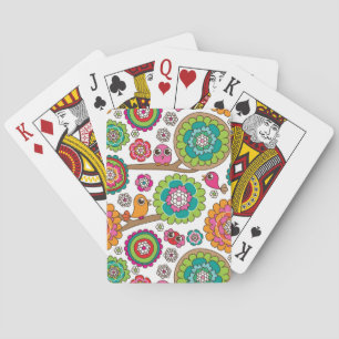 klottret blommar bakgrundsmönster casinokort