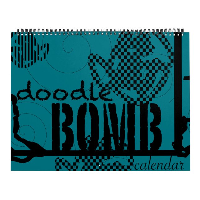 Klottret bombarderar färgläggningboken kalender (Omslag)