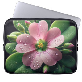 Klöver Blommigt Rosa och Grönt Oxalis Laptop Fodral