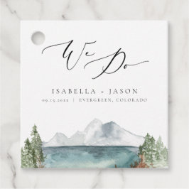 KLÖVER Boho Rustic Mountain Sjö Bröllop Gåvor Etiketter