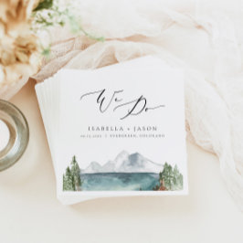 KLÖVER Boho Rustic Mountain Sjö Bröllop Pappersservett