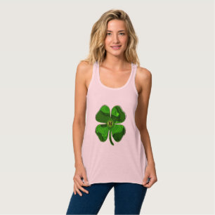 Klöver Chic monogram Anpassade Linne Med Racerback