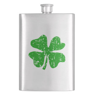 Klöver för shamrock för st patricks dayflaska fickplunta