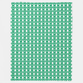 Klöver Grön Vit Hexagon Mönster Fleecefilt
