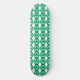 Klöver Grön Vit Hexagon Mönster Mini Skateboard Bräda 18,5 Cm