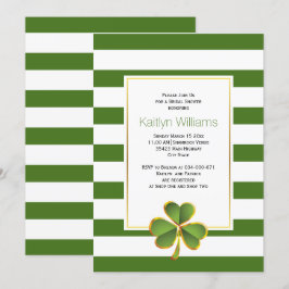 Klöver, grönt rand Irländska bröllop möhippan Inbjudningar