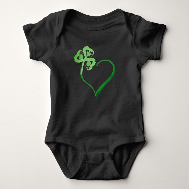 Klöver Heart Baby Bodykostdräkt T Shirt (Framsida)