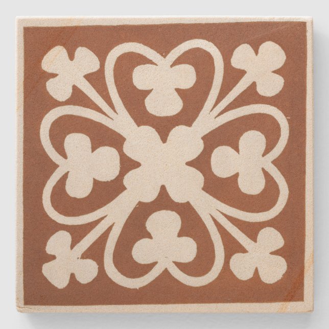 Klöver Irish Celtic Art Design Red Underlägg Sten (Framsidan)