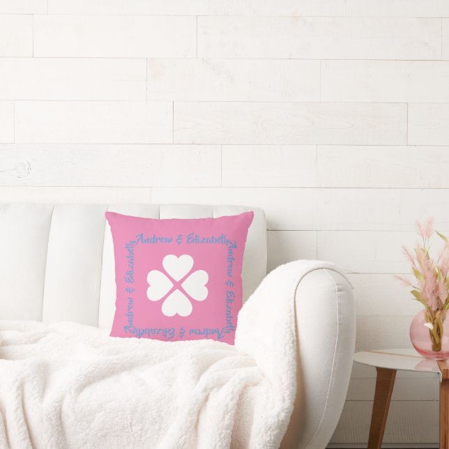 Klöver Kärlek Nest Rosa Dekorativ kudde (Soffa)