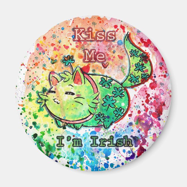 Klöver Kitten Kiss Me jag är Irish Magnet (Framsidan)