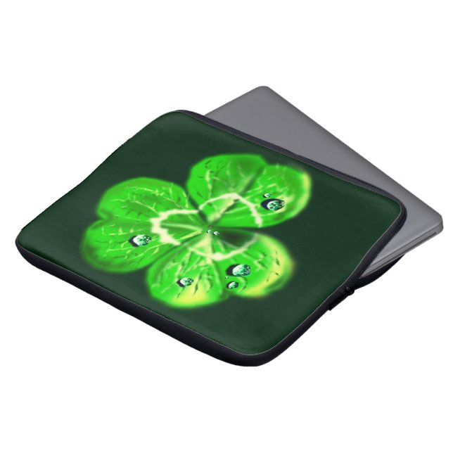 Klöver Laptop sleeve - Dew Droppar - Ditt Färg (Framsida topp)