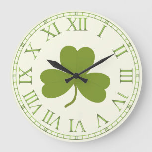 Klöver, Löv, schamprock st patrick's day Stor Klocka