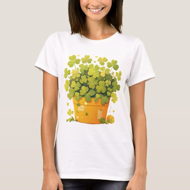 Klöver Lucky Pot T Shirt (Framsida)